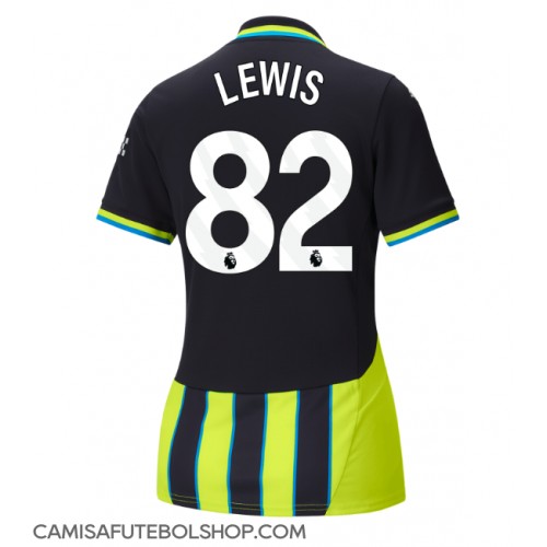 Camisa de time de futebol Manchester City Rico Lewis #82 Replicas 2º Equipamento Feminina 2024-25 Manga Curta